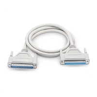 Câble DB25 mâle vers femelle 25 broches pour imprimantes informatiques - Chargement et transfert de données 1,5 m Gris Cuivre+PVC
