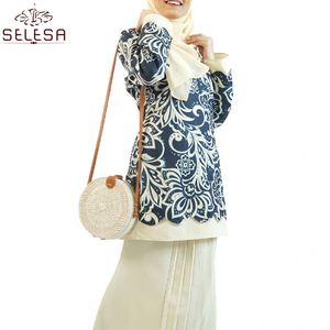 <span class=keywords><strong>Bangkok</strong></span>新款马来西亚凯布亚宽松上衣配大发袖时尚印花花裙Teluk Belanga Baju Kurung - Product Image 4