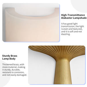 Applique murale moderne en albâtre, décoration de couloir d'hôtel de luxe, cylindre haut, <span class=keywords><strong>pierre</strong></span> naturelle, torche, luminaire en laiton, LED, applique murale <span class=keywords><strong>Pascal</strong></span> - Product Image 3