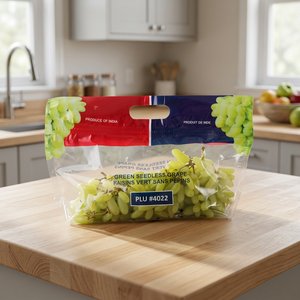 Green Seedless Grape <b>Packaging</b> <b>Bag</b> Produce Of India Food Grade LDPE Side Gusset With Handle - Product Image 2