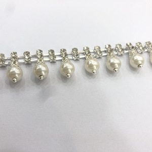 Chất Lượng Cao Tùy Chỉnh Rhinestone Hàng Đôi Ngọc Trai 8Mm Fancy Mã Chuỗi Wedding Dress Phụ Kiện Tự Làm Quần Áo, Điện Thoại Di Động, Túi Xách - Product Image 3