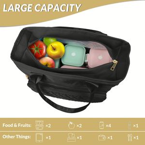 Large Capacity Waterproof Nylon Thermal Cooler <b>Tote</b> <b>Bag</b> Leakproof Design for Work Women Insulated Lunch <b>Bag</b> - Product Image 4
