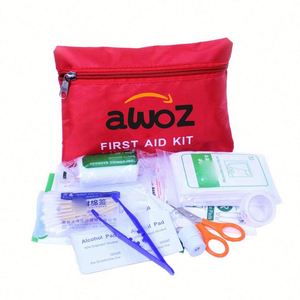 Bolsa de Emergencia Roja Reciclada con Cierre, de Alta Calidad, para Almacenamiento de Productos de Primeros Auxilios, para Viajes en Auto, Playa y Exteriores - Product Image 2