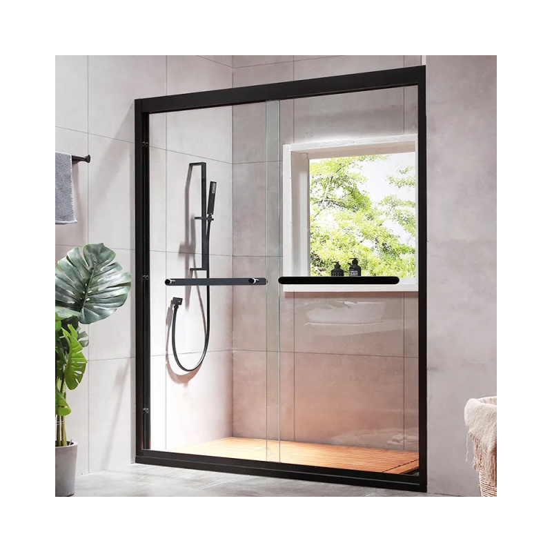 Cadres personnalisés demi-ronds Portes en verre Neo Angle Cabine de douche coulissante Enceinte de porte