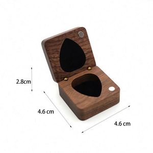 Customizable LOGO Square Walnut Wood Guitar Pick Storage <b>Box</b> for <b>Music</b> Stores Gift - Product Image 2