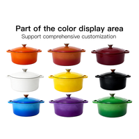 Ensemble de casseroles en fonte émaillée à stabilité thermique exceptionnelle, résistant au four, style américain, avec couvercle, pour toutes les cuisines