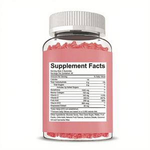 Complément de glutathion pour femmes adultes, cheveux, peau, ongles, muscles, articulations, vieillissement sain, bonbons gélifiés à la fraise, collagène marin - Product Image 2