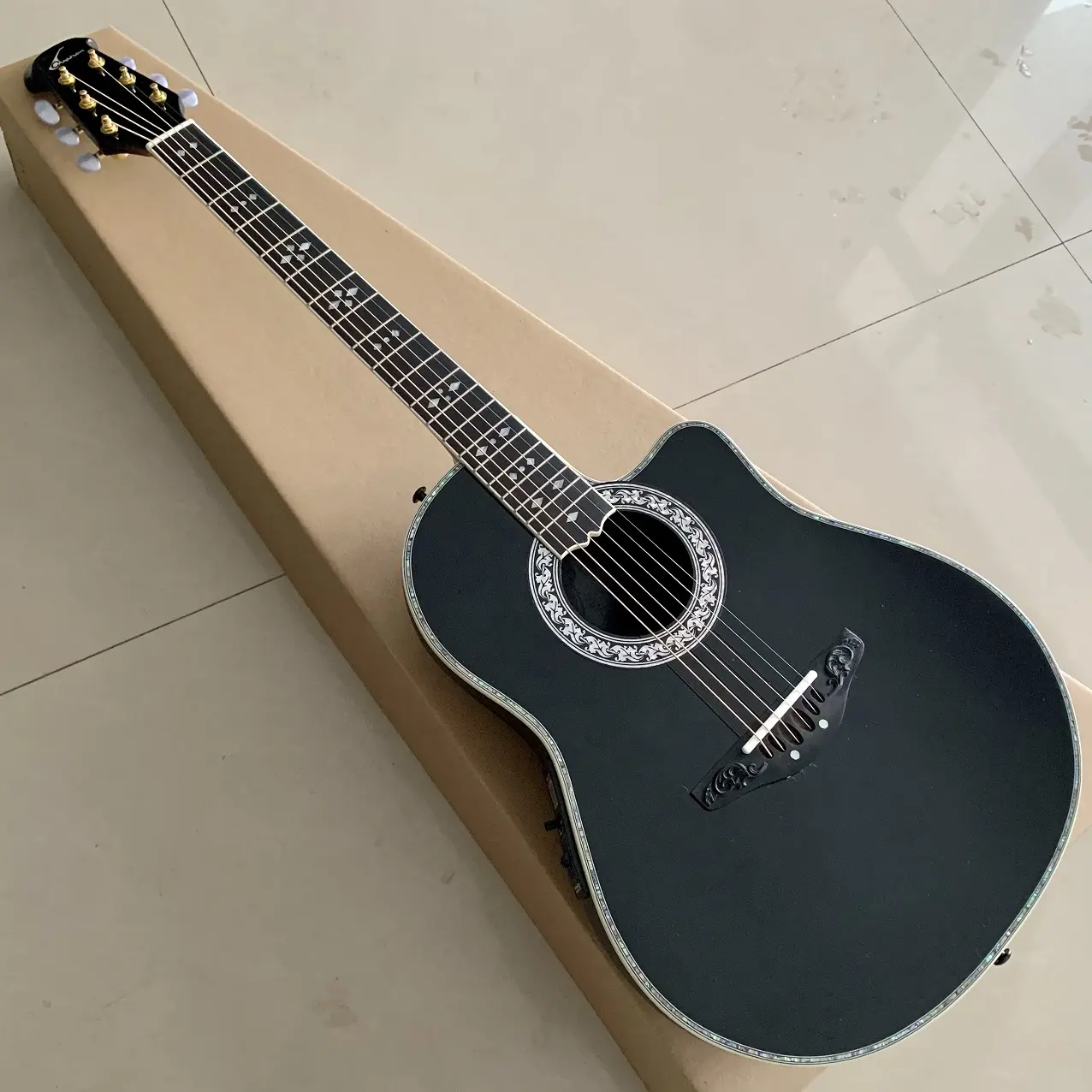 Acki đầy đủ rắn gỗ Guitar nhạc cụ electroacoustic Guitar Điện Acoustic Guitar Điện Acoustic