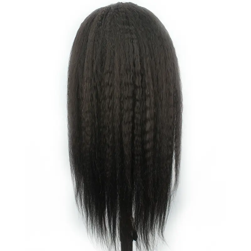 Perruque malaisienne 360 lace frontale hd pour femmes noires, cheveux naturels remy, crépus lisses, cuticules, sans colle, brillantes, vente en gros