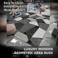 Moderner Stil 3D-Gedruckter Geometrischer Teppich mit Niedrigem Flor, Polyester, Haustierfreundlich, Langlebig, Preisgünstig, Großflächig, Flauschig, Maschinell Hergestellt