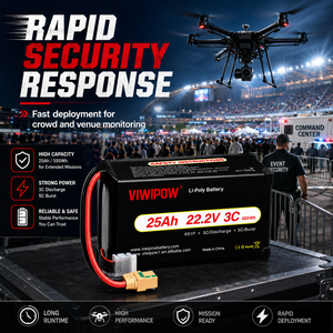 Batterie Lipo VIWIPOW de haute qualité 6S 22.2V 3C 25Ah pour drone, batterie de drone à décharge rapide pour drone de sécurité - Product Image 5