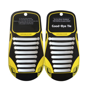 多功能成人时尚硅胶鞋带无需装订或捆扎扁平设计黑色卡片，颜色多样 - Product Image 5