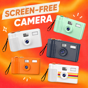 Appareil photo numérique compact sans écran de style film 20MP avec flash LED, Wi-Fi et filtres multiples, couleurs et motifs personnalisables - Product Image 1