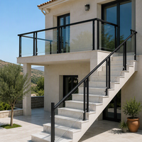 Système de balustrade en verre en acier galvanisé robuste et moderne, résistant à la rouille, pour hôpitaux, villas, centres commerciaux, usage résidentiel, balcons et escaliers