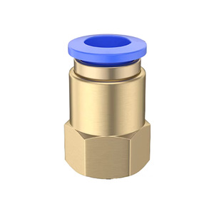ข้อต่อตรงสีน้ำเงิน DDE Dade Pneumatics PCF ขนาด 4 6 8 10 12 14 มม. เกลียวใน ข้อต่อเร็วสำหรับสายลม - Product Image 1