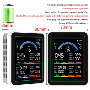 10 in 1 yıl değerinde bilgisayar ithalat hava kalitesi monitörü PM2.5 PM10 CO2 AQI TVOC ölçer - Product Image 2