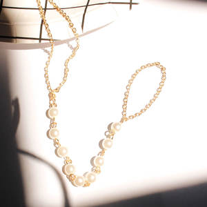 महिलाओं के फैशनेबल चमकदार क्रिस्टल पैर की अंगूठी के साथ सोने की चांदी की चूड़ी नंगे पैर के गहने - Product Image 3