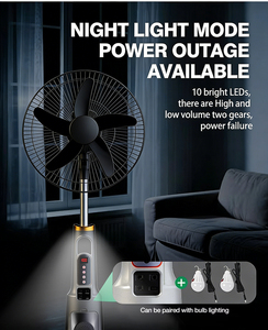 Ventilateur solaire anti-moustiques 6 vitesses, 18 pouces, avec télécommande, 12V DC, moteur à balais, ABS+PC, pour extérieur, maison et jardin - Product Image 6