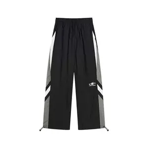 Calça de treino de poliéster masculina personalizada de alta qualidade fitness remendo de nylon trabalho jaqueta corta-vento do time do colégio conjunto para homens