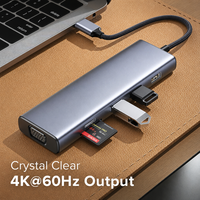 Docking Station Multiport USB C Hub Kecepatan Tinggi 10Gbps dengan 4K 60Hz PD 100W untuk MacBook Pro Air iPad Pro