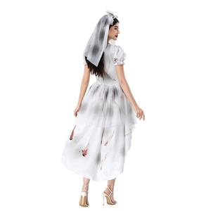 2026 New Halloween Costumes Set Witch Tailed Coat Vampire Bloody Doll Ghost Bride <b>Gothic</b> Dress for Performance and Cosplay - Product Image 4