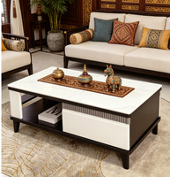 Meuble TV moderne réglable et table basse, mobilier de maison en gros avec panneau rétractable, rangement pour salon