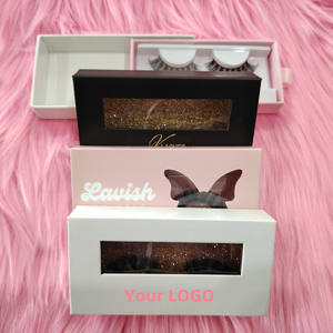 Kotak Bulu Mata Palsu Grosir Custom Warna Cokelat Nude Full Strip dengan Label dan Logo Pribadi, Kemasan Kertas Persegi untuk Tempat Bulu Mata Palsu - Product Image 2