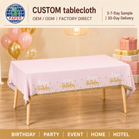 Nappe de table décorative robuste personnalisée en usine, housses de table de fête, nappes jetables en plastique, faites à la main, modernes et unies