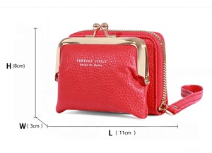 Nuevo Monedero Billetera Multitarjeta de Cuero PU para Mujer al Por Mayor, Mini Bolso Tipo Órgano con Cierre de Boquilla y Cremallera, Diseño Estilo Coreano - Product Image 4