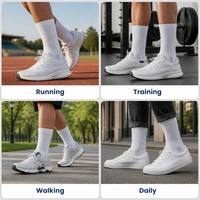 Calcetines Deportivos Transpirables de Media Pantorrilla para Hombre con Logotipo Personalizado, Calcetines de Entrenamiento Atlético que Absorben la Humedad, OEM ODM
