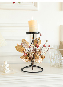 เชิงเทียนคริสต์มาส LANJO รูปต้นคริสต์มาส ทำจากเหล็กดัด ประดับด้วยทองคำเปลว สำหรับตกแต่งในช่วงเทศกาล - Product Image 5