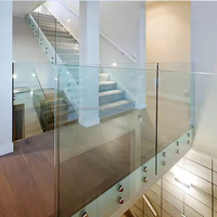 Rampe en verre trempé sans cadre en acier inoxydable, design moderne, résistante à l'eau et à la rouille, garantie 5 ans pour villa, escalier, terrasse, balcon