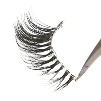 Extensions de cils en faux vison transparents, style européen et américain, 7 paires, effet allongé et comique