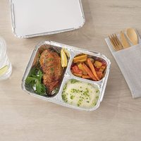 Lonchera de aluminio con compartimentos y tapa, a prueba de fugas, bandeja separada para llevar sin derrames y almacenamiento.