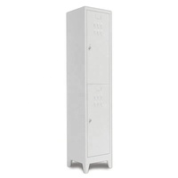 Armoire de dressing BODUR écologique à double casier, 2 portes, en acier renforcé, à deux niveaux, avec trous de ventilation et verrou à loquet, légère