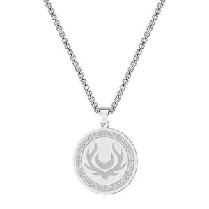 Collana con ciondolo ispirata alla <span class=keywords><strong>mitologia</strong></span> <span class=keywords><strong>greca</strong></span> con simbolo di Artemide - Gioielli in acciaio inossidabile con design <span class=keywords><strong>della</strong></span> dea <span class=keywords><strong>della</strong></span> luna e <span class=keywords><strong>della</strong></span> caccia - Product Image 4