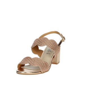 Alla moda CN2015 sandali con tacco in oro con punta aperta e zeppa per feste e matrimoni estate sempreverde solette PU - Product Image 6