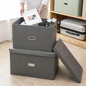 Cotton Linen <b>Storage</b> <b>Box</b> With Lid Foldable Rectangle Clothing Organizer Fabric Toy <b>Storage</b> Drawer Wardrobe Organizer - Product Image 3