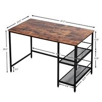 Retro Minimalist Modern Desktop Desk for Office Study Foldable Iron Mesh Shelf Easy Assemblefor Home Office Computer Desk