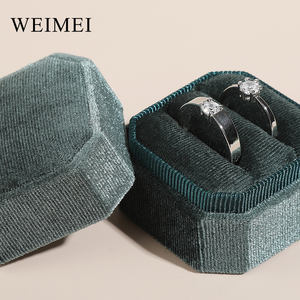 WEIMEI Custom Logo Travel Portable Octagonal <b>Storage</b> Jewelry <b>Box</b> <b>Velvet</b> Jewelry <b>Storage</b> Packaging <b>Box</b> - Product Image 4