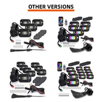 Kit de 4 luces LED RGB para roca, con carcasa de aluminio, luces para bajos de coche y cavidades de rueda, para camiones 4x4, todoterreno, ATV, UTV, SUV