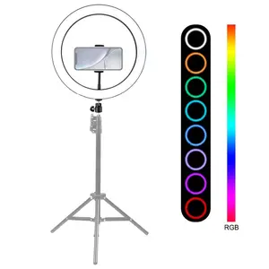 2020 New Arrival RGKNSE 12インチRGB Dimmable LED RingライトVlogging Selfie Photography Video ledライトフープ