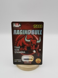 Cápsula Herbal Semanal Raging Bull 15000, Mezcla de Extracto de Rosa Cherokee y Dong Quai para Energía Masculina Durante Todo el Día - Product Image 1