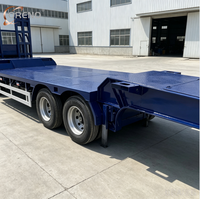 Semi-remorque à plateau bas de grande capacité avec essieux Fuwa, remorque à plateau bas pour le transport de machines de construction