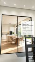 Porte d'entrée en alliage d'aluminium de style européen YDNCN, double vitrage, verre trempé, étanche, pour villa, appartement, garantie 5 ans