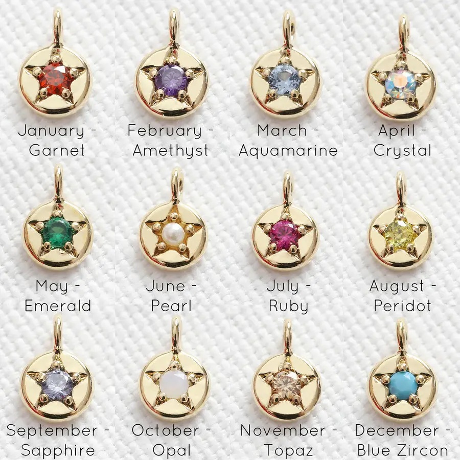 Pendentif en pierre de naissance coloré 12 accessoires de bricolage collier breloques en Zircon pour femmes pour la fabrication de bijoux