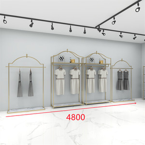 Soporte <span class=keywords><strong>para</strong></span> colgar ropa dorado cromado Estante <span class=keywords><strong>para</strong></span> ropa de acero inoxidable Soporte <span class=keywords><strong>para</strong></span> colgar ropa de metal con diseño de Zapatero - Product Image 2