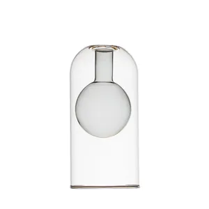 卓上の家の装飾のためのクリスタル花瓶手作りアールデコスタイルのガラスクリスタルフラワー花瓶