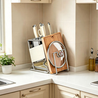 Nouveau design moderne, porte-couteaux multi-emplacements en acier inoxydable sur pied pour le rangement de cuisine et l'usage quotidien