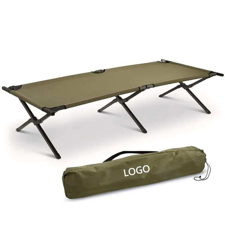 Cama plegable de Metal para <span class=keywords><strong>deportes</strong></span> al aire libre, cama militar de aluminio para acampar, senderismo y acampada